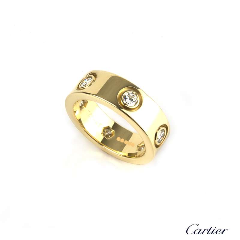 Cartier 18k Yellow Gold Diamond Love Ring Size 45 B4025900